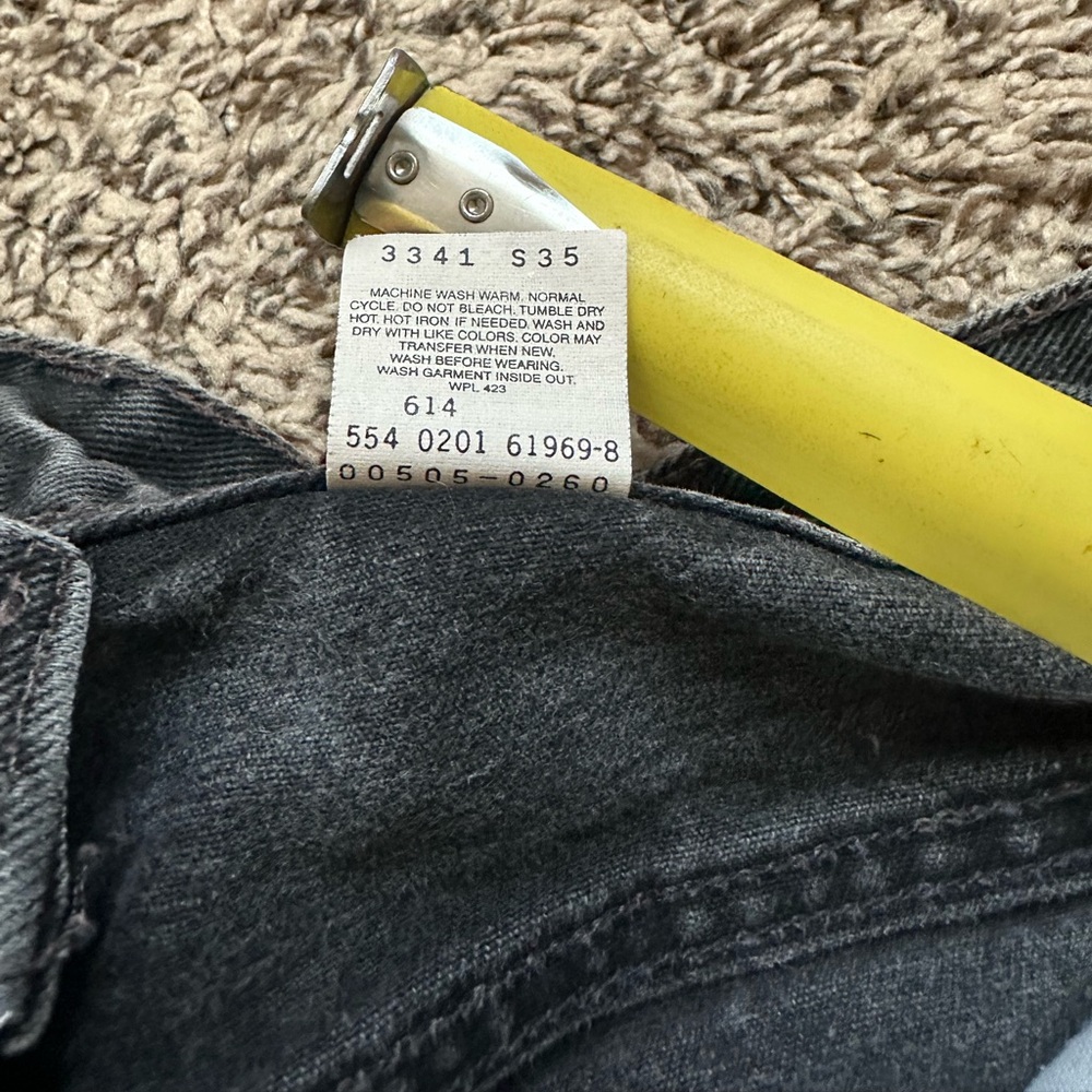 Levi’s 505 Vintage Jeans Made In USA Mens 38x32 Black Regular Fit - Picture 5 of 12